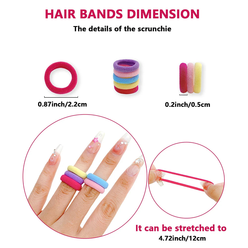 Sweet High-Elasticity Durable Hair Ties Gift Set for Girls - 100/400/800 Pack Cute Fashionable Hair Bands