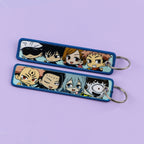 Anime Embroidery Keychain – Manga Key Fob & Car Keyring Accessory
