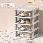 Clear Stacking Drawer Organizer - Multi-Tier PP Storage Box for Office/Beauty Products, Modular Desktop System (2-5 Layers)