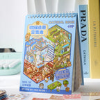 Mr Paper 49pcs/bag Business Town Series Mini 3D Miniature Scenography Sticker Book Visual Stacking Scene Stickers DIY Gift Decor