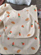 1PC Child Feeding Bib Waterproof Long Sleeve Apron Rice Pocket Feeding Blouse Toddler Bibs Children's Summer Thin Feeding Smock