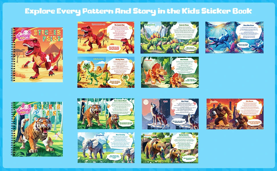 1/2PCS CutteeyFyry Sticker Book By Number Unicorn Stickers Paint Book For Kids Paint by Number Sticker Book Keep Kids Busy