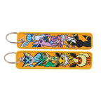 Japanese Anime Elf Monsters Keychain for Cars Backpack Key Holders Embroidery Keyrings Key Tag Jet Tag Accessories Gifts 1pcs