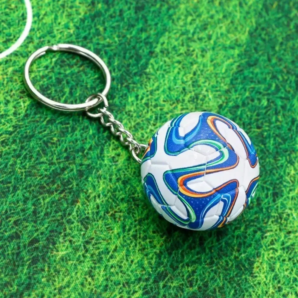 Leather Football Keychain New Exquisite Key Chain Souvenir Decoration Toy Keyring Ring School Reward for Kid Pendant Accessory