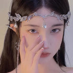 Handmade Crystal Headbands for Women Crown Bridal Party Elf Hair Accessories Wedding Tiara Jewelry Hair Hoop Tiara Accessories