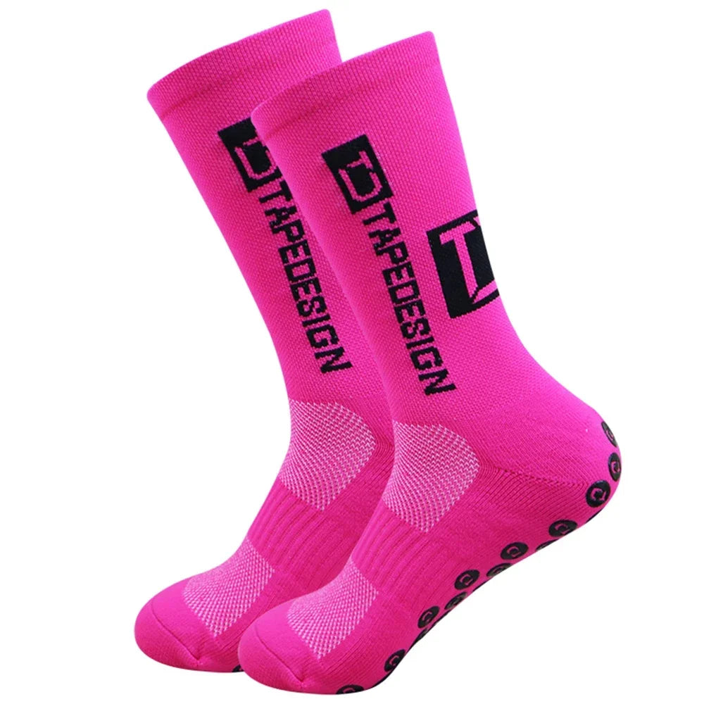 1 Pair Non Slip Soccer Socks Men Non Skid Grip Football Basketball Sport Cycling Socks 2025 New