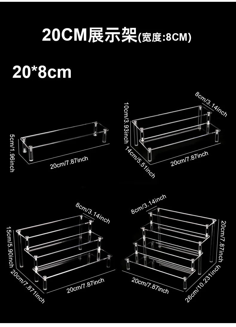 1pcs Multi-Layer Acrylic Display Stand Cake Display Rack High Transparent Trapezoidal Storage Shelf Perfect for Dessert Cupcake