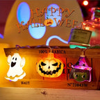1PC Halloween 10/20 LED Battery Powered String Lights With Ghost Witch Cat Pumpkin Spider Web Skeleton Mummy Pirate Shape Indoor