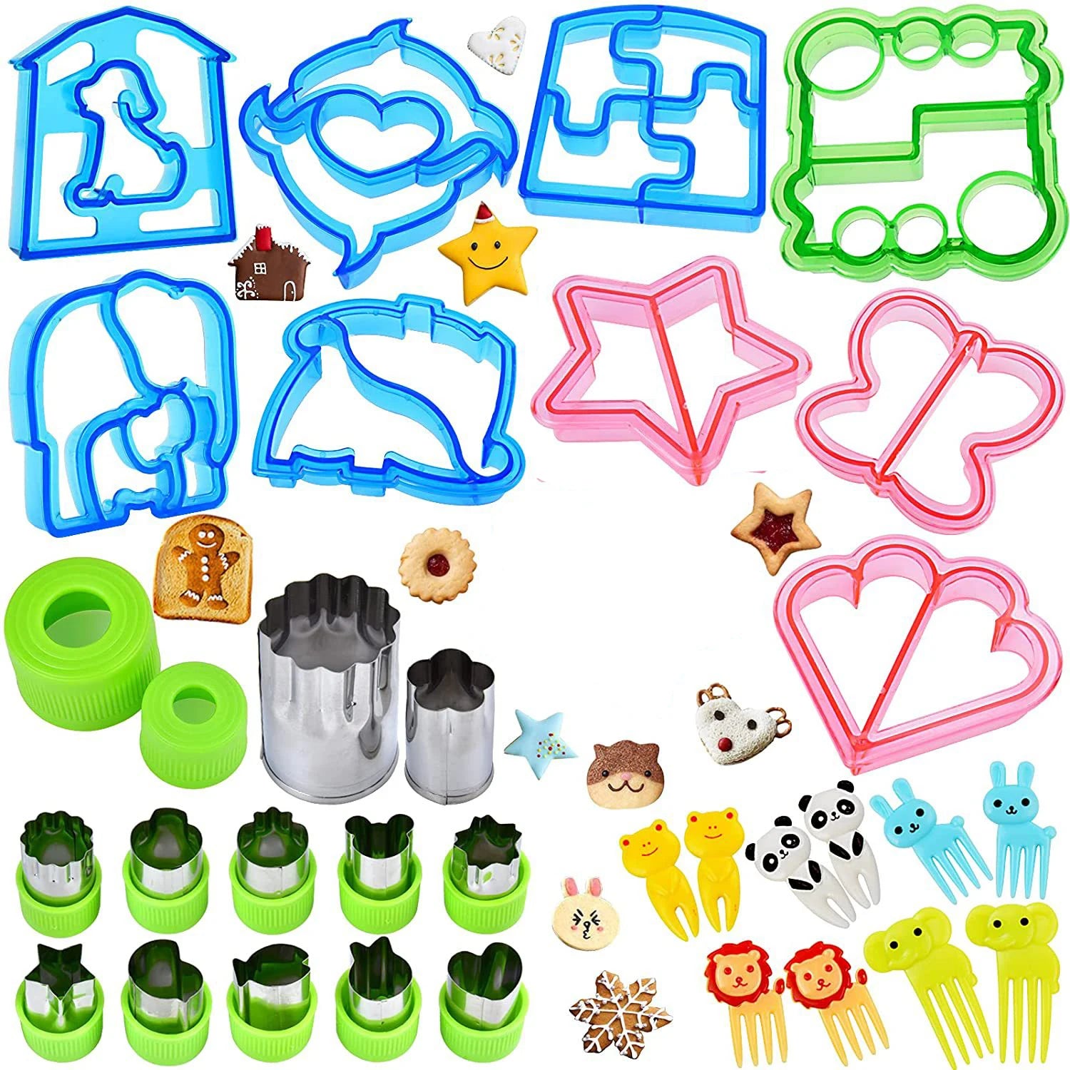 Sandwich Cutters Set for Children Food Cookies Bread Mold Maker Fruit and Vegetable Shapes Cutting Mould Baking Tools for Kids