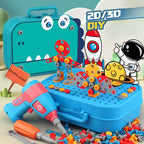 211PCS Pretend Repair Toolbox DIY Assembling Power Screwdriver Toy Kit Creative Games Educational Montessori Toys