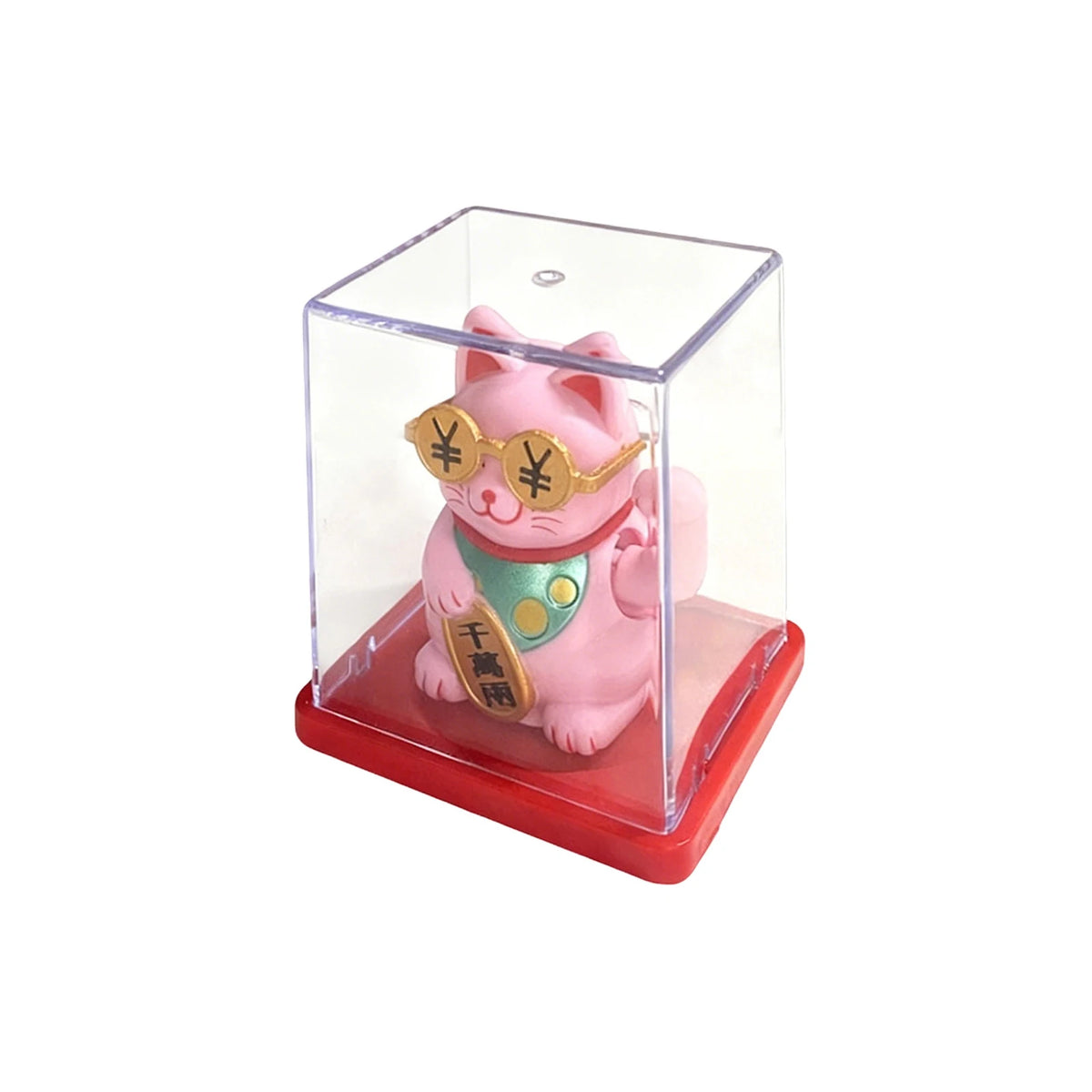 Solar Powered Maneki Neko Lucky Cat Welcoming Chinese Lucky Cat Waving Hand Beckoning Fortune Cat Figurines For Home Decor
