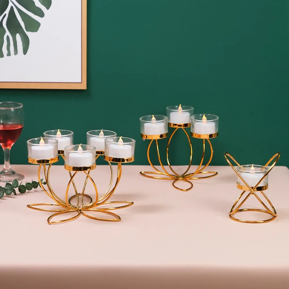 Metal Candlestick Holder Iron Candle Holders for Romantic Candlelight Dinner Props Table Decoration Retro Bedroom  Ornaments
