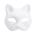1-20pcs Japanese Mask Paper Blank Mask Halloween Cosplay Cat DIY Paintable Half Face Mask Animal Costume Party Decor Craft Prop