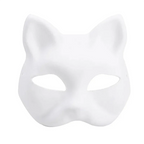 1-20pcs Japanese Mask Paper Blank Mask Halloween Cosplay Cat DIY Paintable Half Face Mask Animal Costume Party Decor Craft Prop