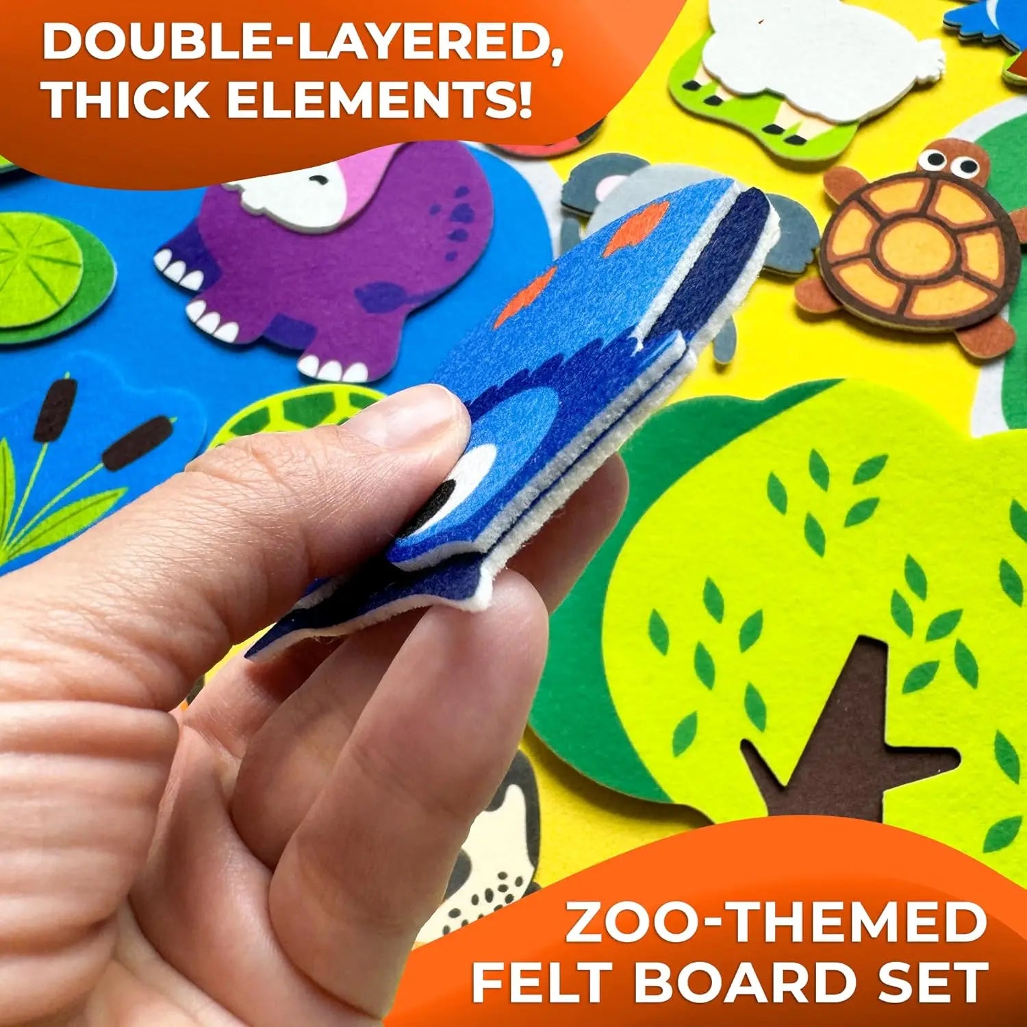 Zoo Animals Felt Story Board Montessori Learning Toy