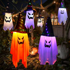 LED Flying Witch Hats Halloween Decorations Hanging Ghost Lights Glowing Wizard Lamp for Bar Party Dress Up