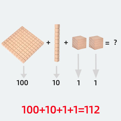 Wooden Montessori Math Toys Decimal Teaching Arithmetic Game