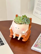 Smiling Face Swing Flower Pot for Succulents & Small Plants