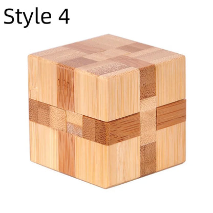 Wooden Kong Ming Lock IQ Brain Teaser Puzzle Toy