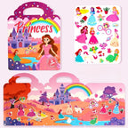 Reusable Sticker Book for Kids Vehicles Truck Multi-Theme Bubble Sticker Jelly Stickers Educational Learning Toys for Children