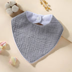 New Cotton Baby Bib Soft Waterproof Triangle Saliva Towel Adjustable Button Print Infant Boy Girl Feeding Burp Cloth Cute Bibs