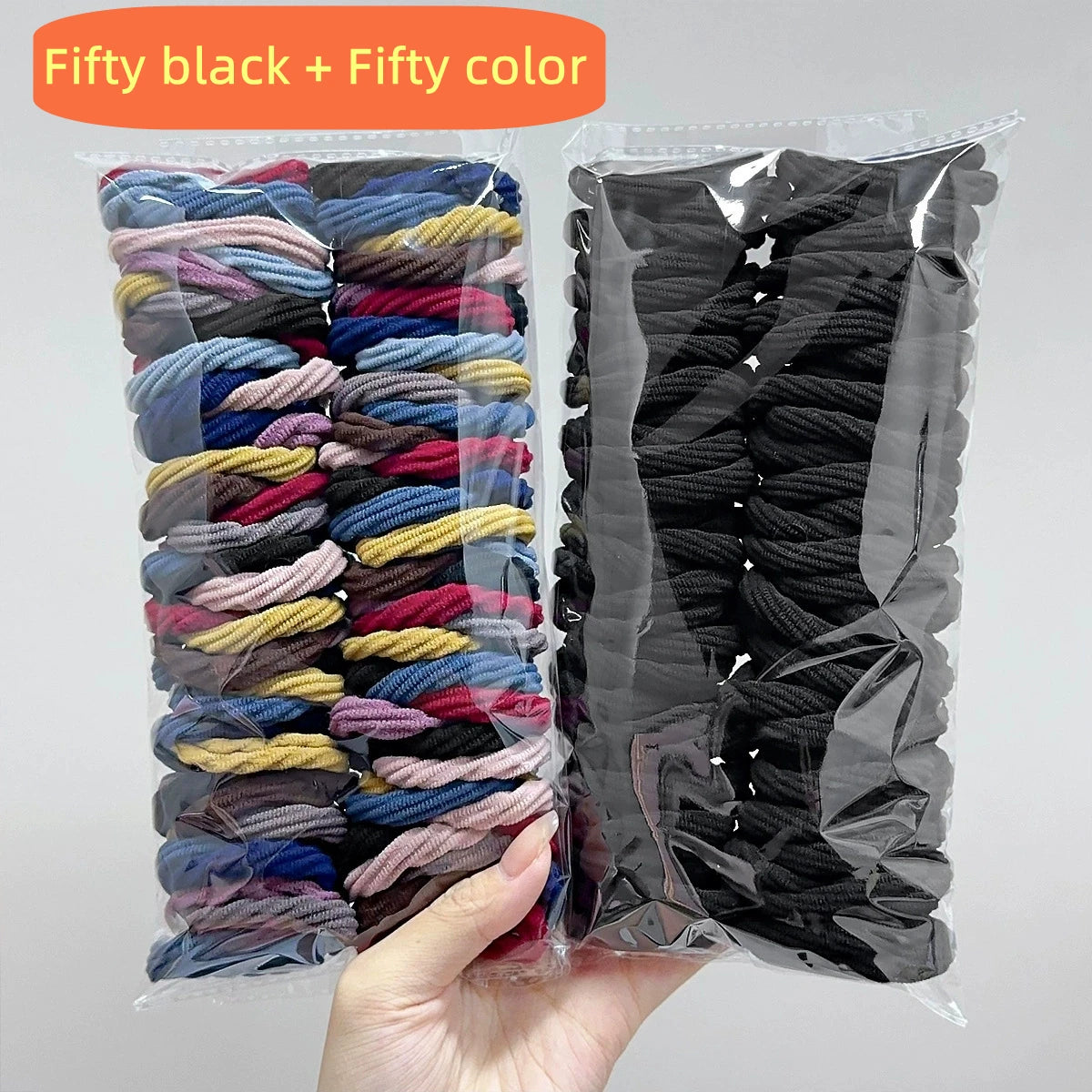 50pcs Girl Mixed Color Simple Hair Ties Hair Accessories
