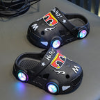 New 2026 Kids Glowing Slippers Summer Outdoor Two-Way Wear Anti-Slip Cute Small Children Sandals Boys Slip-On Home Slippers