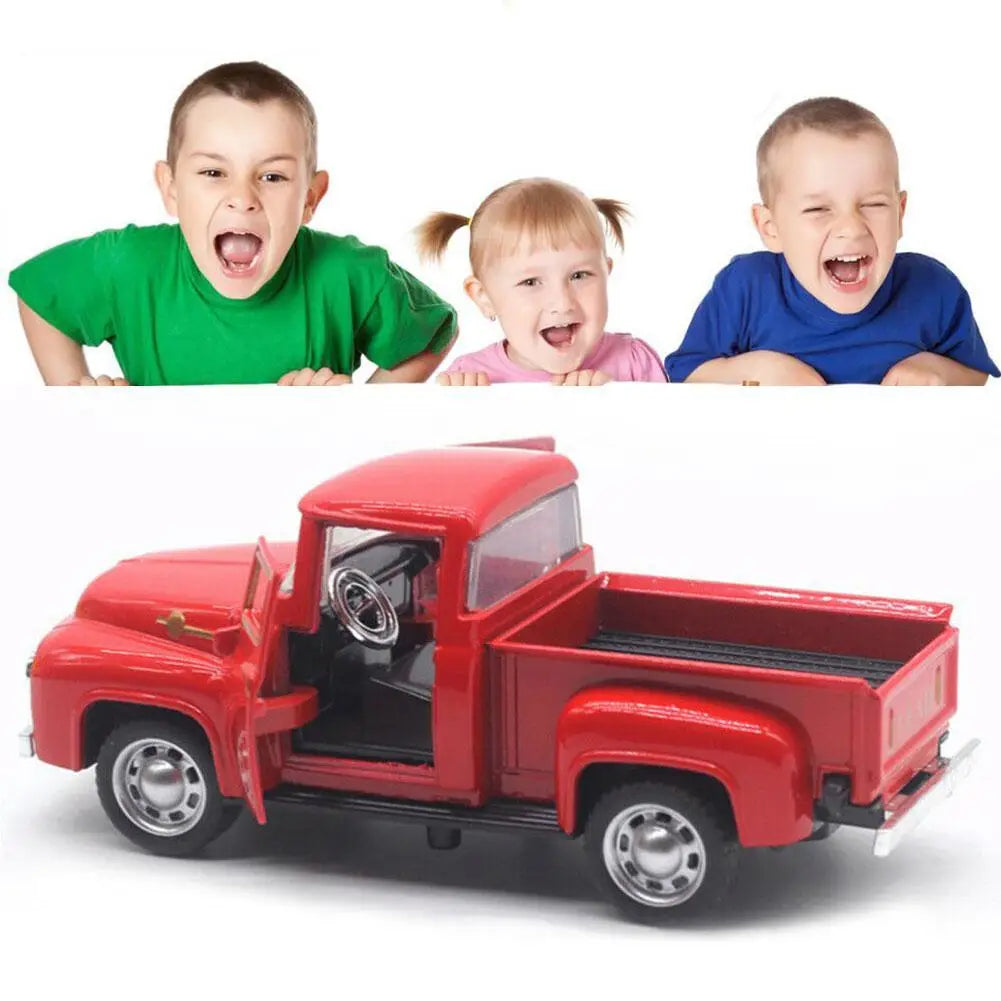 1:32 Red Vintage Metal Truck Pull Back Model Toy
