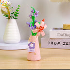 HUIQIBAO MOC Flower with pot Micro Building Block Sunflower Mini Model Bricks set Flowers Toys for Adults home Desk Decoration