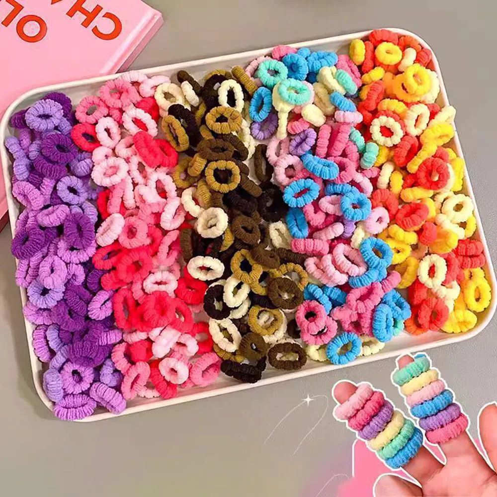 100-500pcs  Children Elastic Hair Bands Girls Colorful Hair Ties Ponytail Holder Rubber Bands Mini Scrunchie Hair Accessories