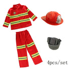 Halloween Kids Firefighter Uniform Children Sam Fireman Role Work Clothing Suit Boy Kids Cosplay Costume Party Costume Gift