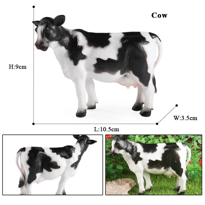 Oenux Farm Model Simulation Goose Duck Pig Hen Cow Horse Sheep Action Figures Poultry Animals Figurine Miniature Cute Kids Toy