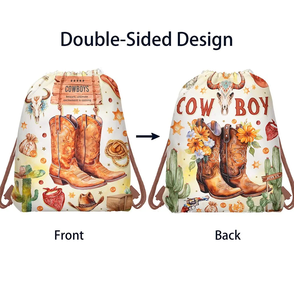 1pc Non Woven Drawstring Bag Birthday Party Gift Bag for Boys Girls Shoulder Storage Bag Multiple Themed Parties to Choose from