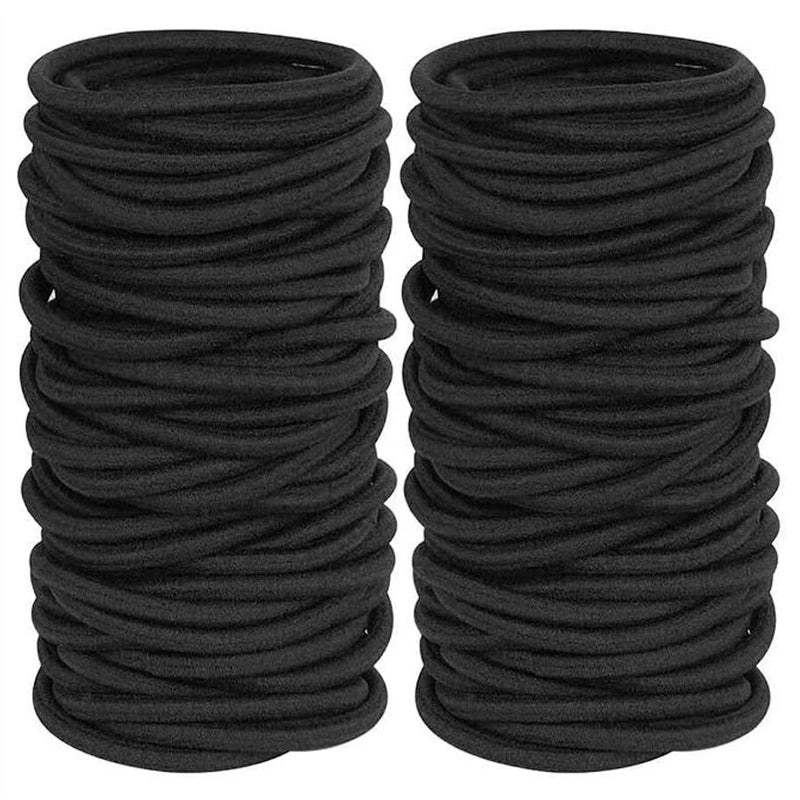 20/50/100PCS/SET Black Nylon Basic Hair Ring Elastic Hair Bands For Women Girls Hair Tie Scrunchie Rubber Bands Hair Accessories