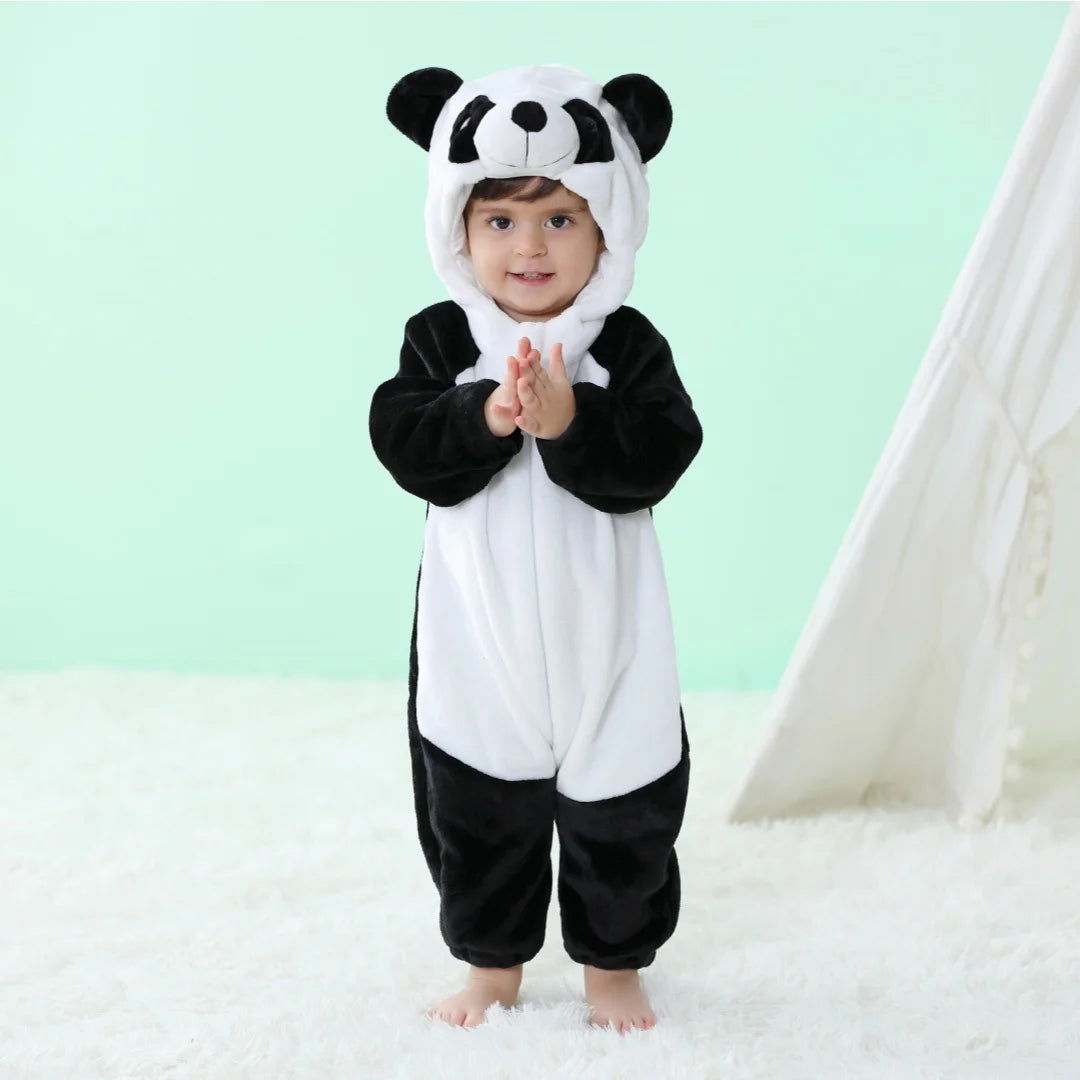 Baby Unisex Romper Newborn Panda Animal Cartoon Onesie Pajamas Anime Cosplay Costumes for Kids Boys Girls Christmas Halloween