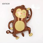 New Cartoon Animal Theme Foil Balloon Jungle Safari Forest Lion Rabbit Kids Birthday Decoration Supplies Elephant Giraffe Baloon