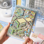 Mr Paper 49pcs/bag Business Town Series Mini 3D Miniature Scenography Sticker Book Visual Stacking Scene Stickers DIY Gift Decor
