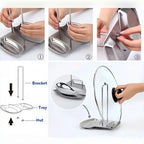 Stainless Steel Pot Lid Rack Detachable Pan Cover Shelf Kitchen Multifunctional Spatula Holder Spoon Stand Kitchen Accessories