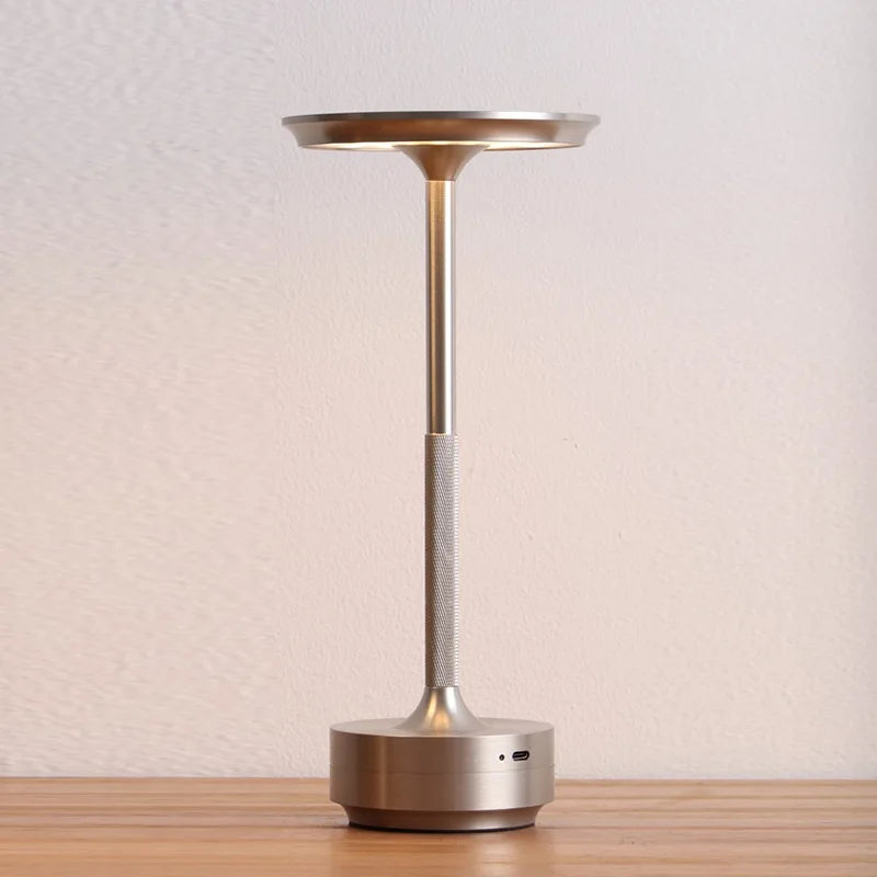 Aluminum Alloy Simple Decorative Lamp LED Night Light Infinitely Dimmable Atmosphere Retro Portable Rechargeable Touch Desk Lamp