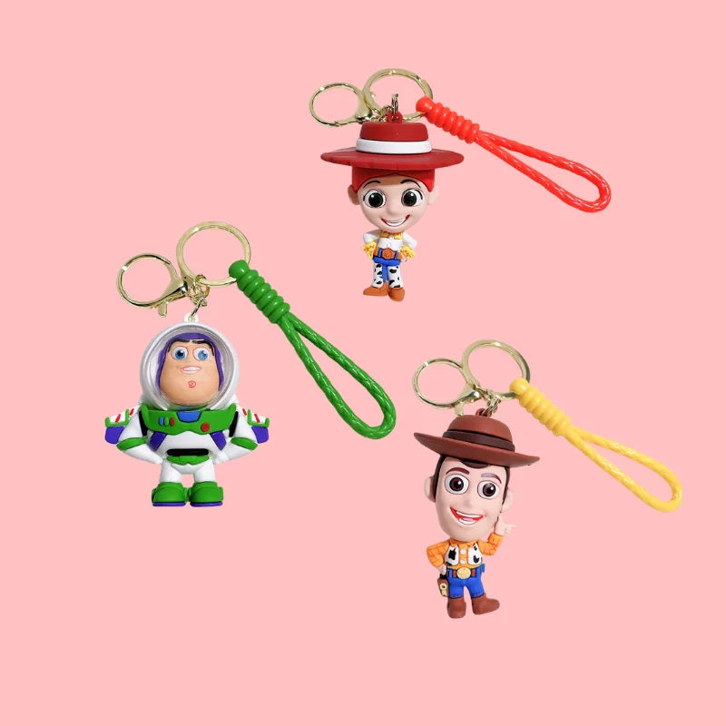 Disney Toy Story Figure Keyring Woody Buzz Alien Smarty Pants Car Keychain Cute Doll Pendant Birthday Christmas Gift for Kids