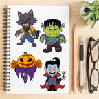 32Sheets Halloween Make a Face Puzzle PVC Sticker Kids Party Favors Gift Toy DIY Pumpkin Ghost Assemble Jigsaw Educational Game