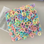 50/100Pcs Colorful Basic Nylon Ealstic Hair Ties for Girls Ponytail Hold Scrunchie Rubber Band Kid Fashion Hair Accessories