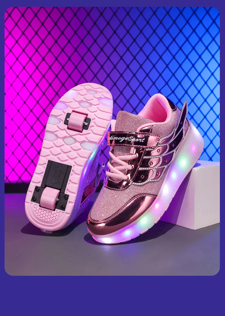 Sneakers Roller Shoes Dual-Use Skates for Kids and Adults
