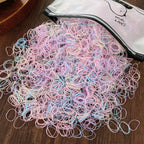 1000 Pcs/Bag Small Clear Rubber Band Black Holder Hair Ties Gum White Colorful Elastic Hair Band For Kid Girls Women Accessories