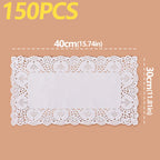 150Pcs Kitchen Fried Food Special Flower Bottom Paper Oil-absorbing Paper Baking Cake Pizza Snack Round Household Lace Paper Pad