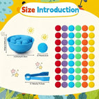 Kids Sorting Counting Toys Rainbow Color Classification Bowls Set