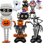 2026 Large Halloween Aluminum Film Balloons Bat Pumpkin Ghost Monster Inflatable Seated Standing Halloween Balloon Party Supplie
