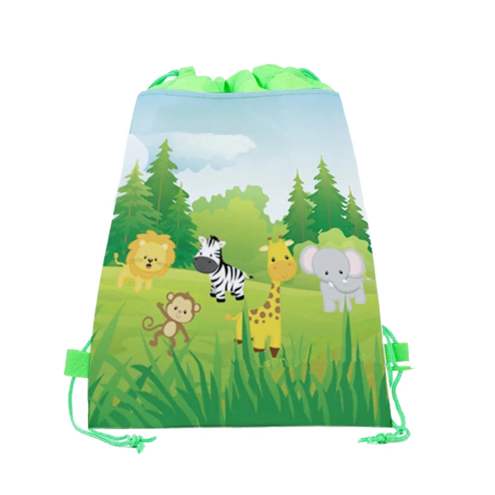 1pc Non Woven Drawstring Bag Birthday Party Gift Bag for Boys Girls Shoulder Storage Bag Multiple Themed Parties to Choose from