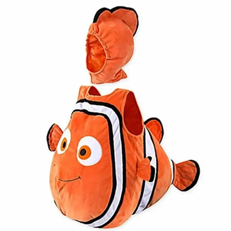 Nemo Clownfish Costume for Kids Cartoon Cosplay Halloween Christmas Party Outfit with Hat Toddler Party Performance Costumes