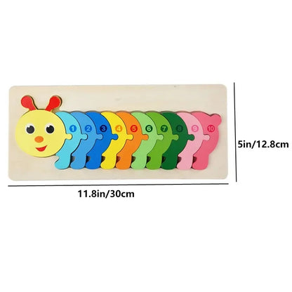 Wooden Puzzles for Kids Number, Dinosaur & Animal Jigsaw Toy
